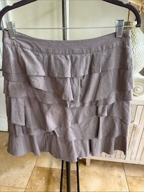 Mossimo Supply Co. Taupe Tiered Ruffle Mini Skirt